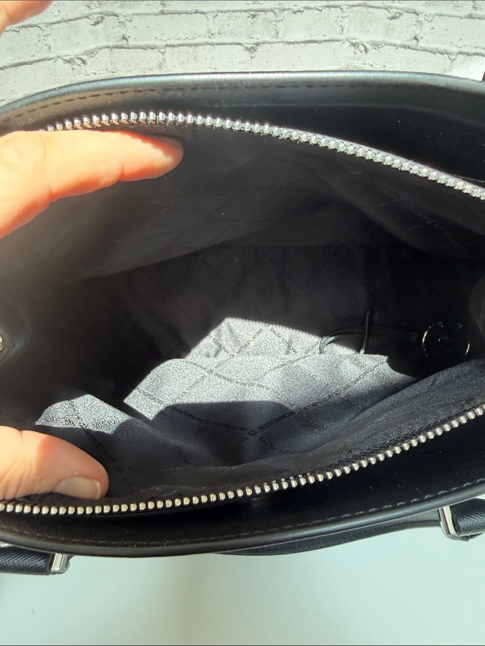 Michael Kors Gray MK Logo Satchel with Shoulder Strap